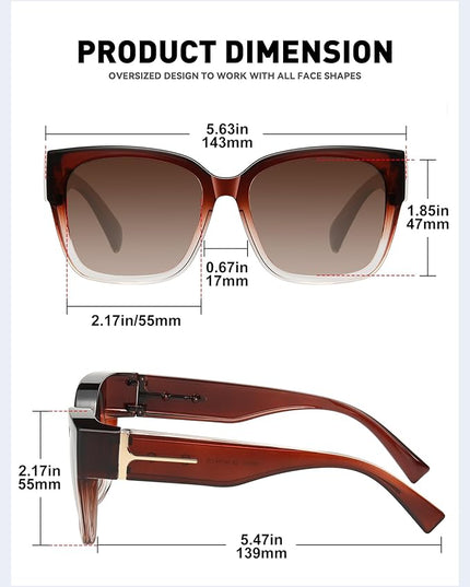 MEETSUN Oversized Fit Over Glasses Sunglasses for Women Men Large Trendy Polarized Sunglasses for Driving UV Protection