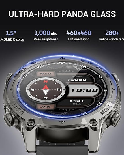 2026 AI Smart Watch with Standalone GPS & Offline Maps, 5ATM Waterproof, 1.43" AMOLED, 21-Day Battery, 178 Sports Modes, Compass, Heart Rate/SpO2/Stress/Sleep Monitor, for Android iOS Men Women Black