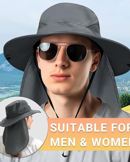 PFFY Sun Bucket Hats for Men Women 3” Wide Brim UPF 50+ Fishing & Beach Hat