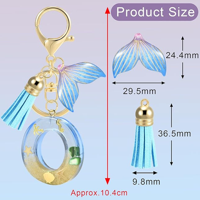 Initial letter Keychains for Women, Ocean Series Avowing Protect Earth Environment, Tassel Cute Car Keychain Initial Key Chain Keyring for Bookbag Handbag Backpack Charm Key Ring Unisex (Letter O)