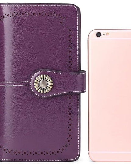 SENDEFN Wallets for Women Leather Credit Card Holder with RFID Blocking Large Capacity Wristlet | with RFID Blocking, Large Capacity, Wristlet, with RFID Blocking, Large Capacity, Wristlet