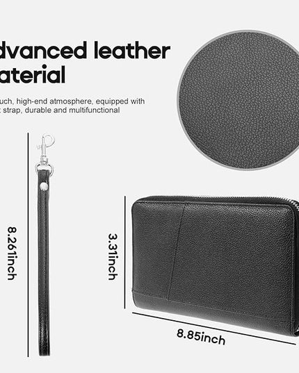 RFID Blocking Family Passport Holder Wallet 6,Premium Leather Travel Document Organizer for Women and Men,Travel Wallet for Credit Card