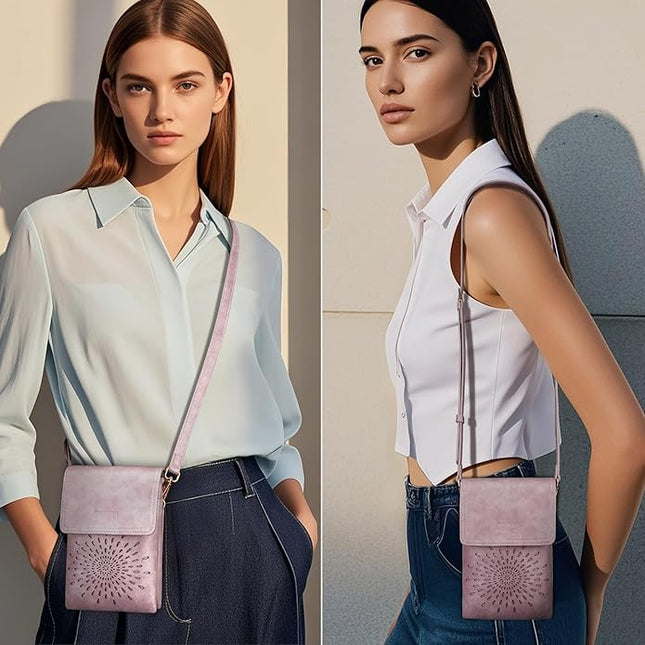 APHISON Small Crossbody Bags for Women Trendy, Leather Phone Wallet Purses Handbags Card Slots with Adjustable Strap