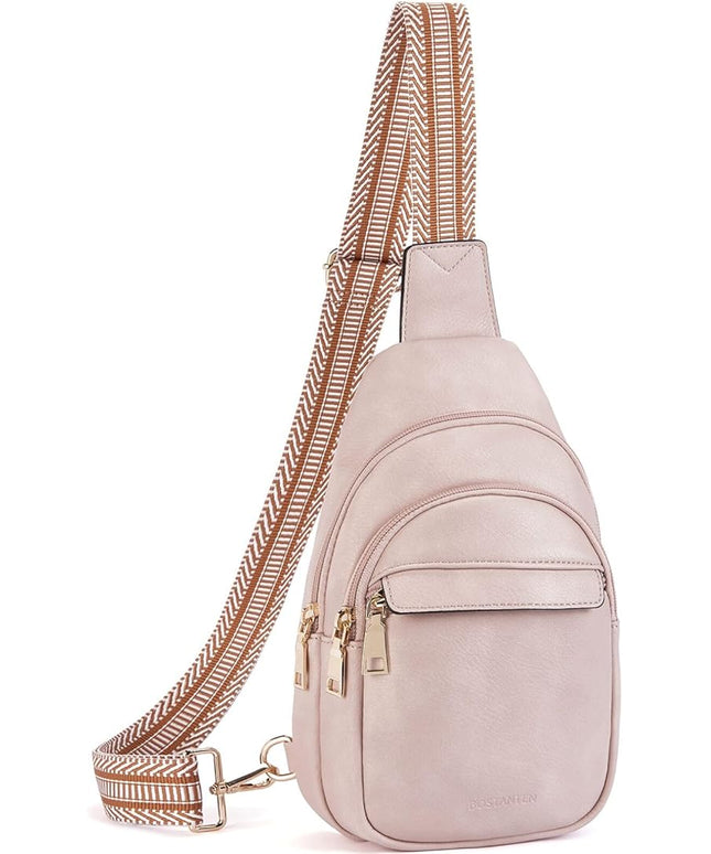 BOSTANTEN Small Sling Bag for Women Leather Crossbody Bags Fanny Pack Chest Bag for Travel
