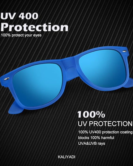 KALIYADI Polarized Sunglasses for Men and Women Matte Finish Sun glasses Color Mirror Lens UV Blocking (3 Pack)