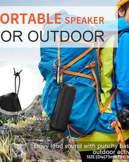Wireless Portable Speaker,IPX7 Waterproof Bluetooth Speaker, 25W Loud Stereo Sound, Bassboom Technology, TWS Pairing, Built-in Mic, 16H Playtime with Lights for Home Outdoor - Black