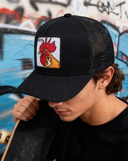 Classic Unisex Various Animal Series Embroidery Farm Adjustable Mesh Snapback Trucker Hat