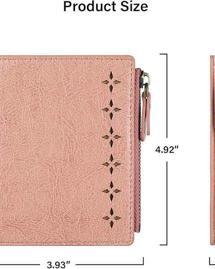 Lavemi Ultra Thin Small Compact Leather Womens Girls Wallets RFID Blocking Credit Card Holder for Women