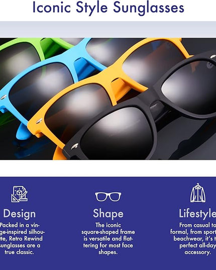 Retro Rewind Polarized Sunglasses for Men and Women - UV Protection Classic Sun Glasses
