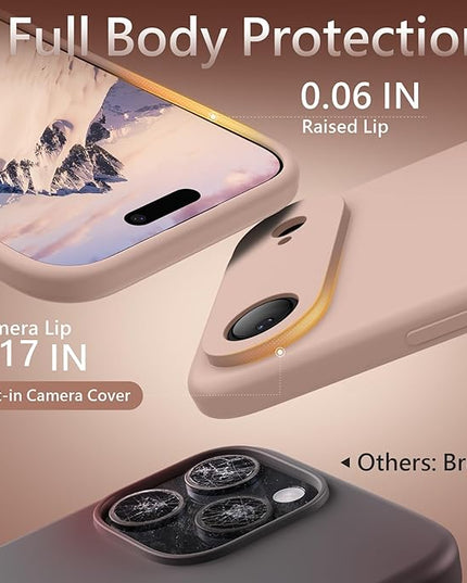 FireNova Magnetic for iPhone Air Case, Compatible with MagSafe, [Integrated Silicone Camera Control Button] [Camera Protection] Microfiber Lining Phone Case for iPhone 17 Air, 6.5", Pinksand