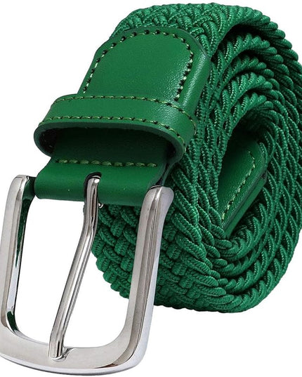Falari Men Women Multicolored Elastic Stretch Braided Belt Canvas Fabric Woven No Holes Belt