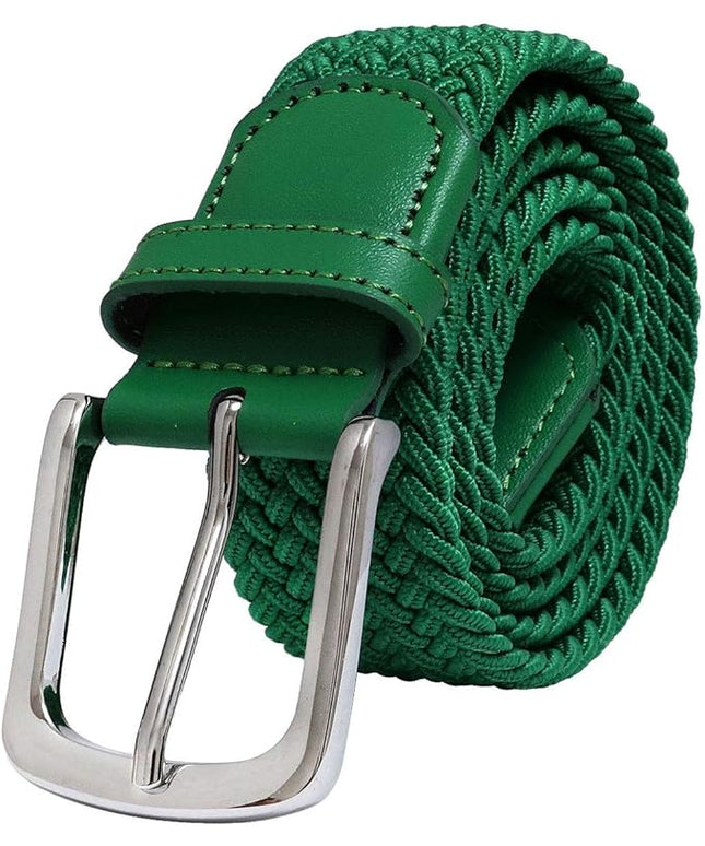 Falari Men Women Multicolored Elastic Stretch Braided Belt Canvas Fabric Woven No Holes Belt