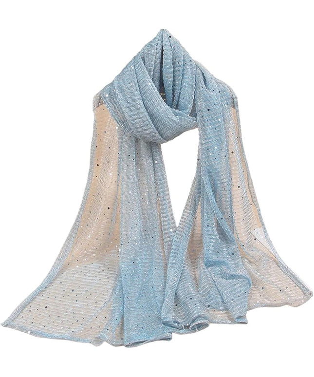 Floerns Women's Sequin Bandana Square Scarf Silk Scarves Mesh Shawl and Wrap for Evening Dresses