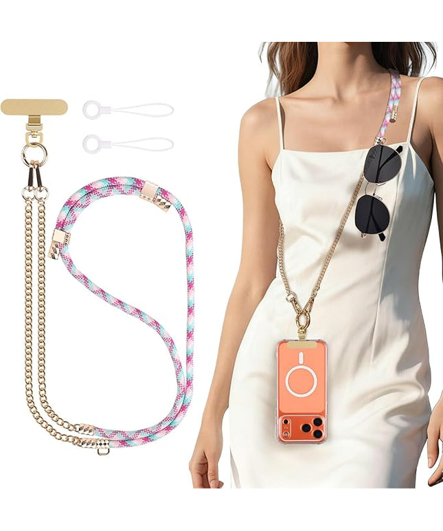 Phone Lanyard Crossbody, Adjustable Cell Phone Lanyard Neck Strap for All Phones, Universal Skin Friendly Phone Strap Crossbody for Women and Men