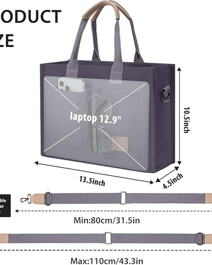 Canvas Tote Bag for Women Crossbody Work Purse with Pockets Top Handle Handbag Satchel Bags for Travel Nurse Teacher