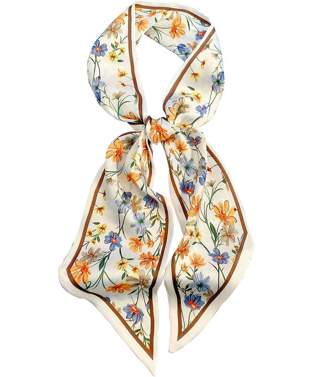 Head Scarf Purse Handle Neck Satin Hair Scarfs For Bag Lightweight Silky Long Thin Women's Fashion Scarves 59 * 5.9”