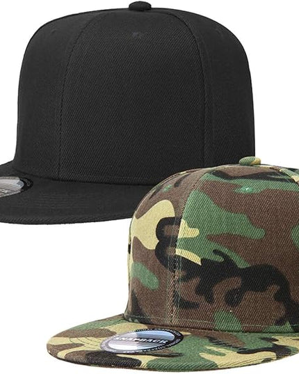 Classic Snapback Hat Cap Hip Hop Style Flat Bill Blank Solid Color Adjustable Size