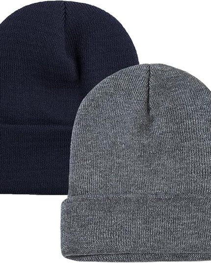 ZOORON 1&2 Pack Beanie for Men Women Slouchy Beanie Hats Winter Knit Caps Soft Ski Hat Unisex