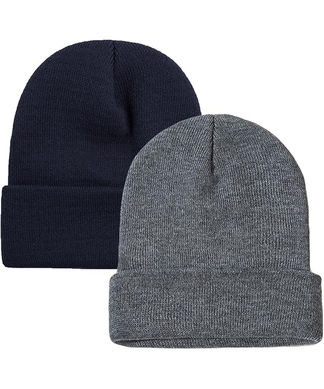 ZOORON 1&2 Pack Beanie for Men Women Slouchy Beanie Hats Winter Knit Caps Soft Ski Hat Unisex