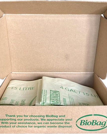 4 Gallon Compostable Trash Bags by BioBag, 75 Count, BPI Certified, Meets ASTM D6400 Standards, Made in USA, Small Kitchen & Bathroom Liners