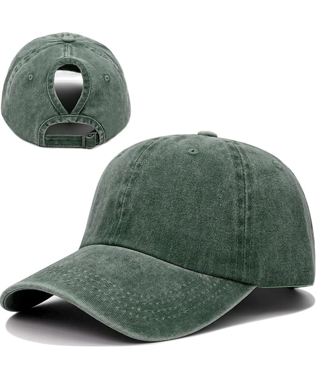 YeeHeen Ponytail Baseball Cap for Women High Messy Bun Caps Washed Cotton Hats