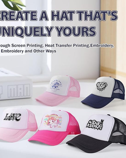 LYDTICK 15 Pack Trucker Hats Bulk Sublimation Blanks Wholesale Mesh Baseball Cap DIY Custom Hats for Men Women