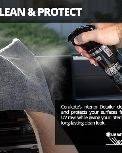 CERAKOTE Rapid Ceramic Interior Detailer and Protectant (14 fl oz.) – Quick and Easy – Multi-Surface Safe – Interior Car Cleaner Spray – Dry to the Touch – Clean and Protect Your Car, Truck, or SUV
