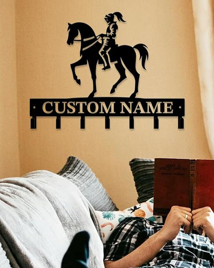 peanut case Personalized Farm Horse Keys Hooks,Custom Name Metal Cowboy Horse Art Keys Hooks,Metal Horse Lover Wall Home Storage Decorative Keys Hooks,Key Holder Hooks for Wall (Style C)