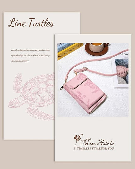Cute Small Crossbody Purse Cell Phone Bags for Women - Leather Cellphone Wallet Purse with Shoulder Strap