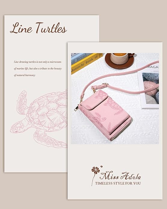 Cute Small Crossbody Purse Cell Phone Bags for Women - Leather Cellphone Wallet Purse with Shoulder Strap