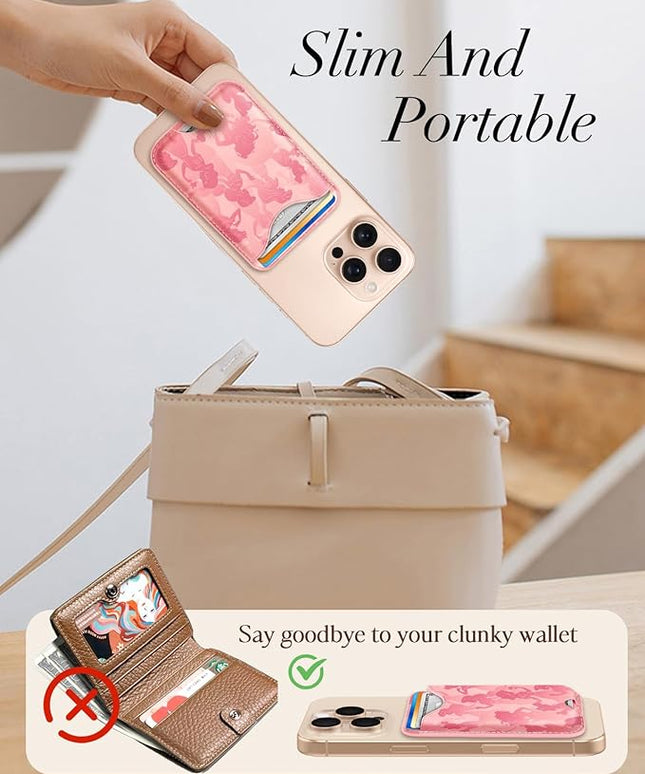 Shorogyt Compatible with Magsafe Wallet Magnetic Card Holder - Princess Phone Wallets for Women Teen Girls Cute Pattern for iPhone 17/16/15/14/13/12 Series Slim for Apple Mag RFID Magnet, Fit 3 Cards