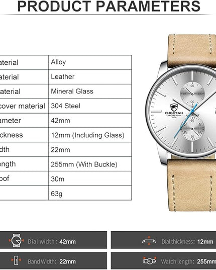 GOLDEN HOUR Mens Watch Fashion Sleek Minimalist Quartz Analog Mesh Stainless Steel Waterproof Chronograph Watches for Men with Auto Date