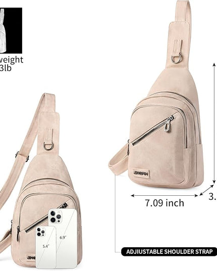 FALAN MULE Crossbody Bags for Women Trendy Leather Sling Chest Bag Fanny Packs for Women