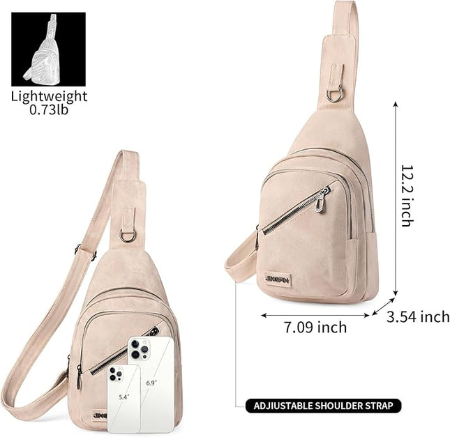 FALAN MULE Crossbody Bags for Women Trendy Leather Sling Chest Bag Fanny Packs for Women