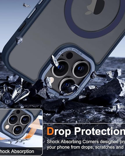 Hython Case for iPhone 14 Pro Max Case Magnetic Translucent Matte Phone Cases 6.7" [Compatible with MagSafe] Thin Slim Fit Shockproof Bumper Hard Protective Cover for Women Men Girls, Deep Blue