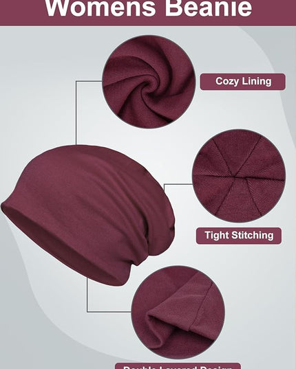 Senker Fashion Slouchy Beanie Hats for Women Men, Chemo Headwear Cotton Beanies Soft Lightweight Chemo Skull Cap Elastic
