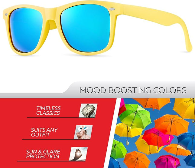 Retro Rewind Polarized Sunglasses for Men and Women - UV Protection Classic Sun Glasses