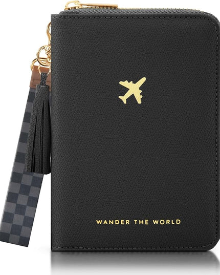 Beautiful Passport Holder for Travel with Wristlet Strap - All-in-One Wallet for Women with Card Slots and Tassel Keychain - Perfect Case to Keep Your Travel Documents Organized & Safe