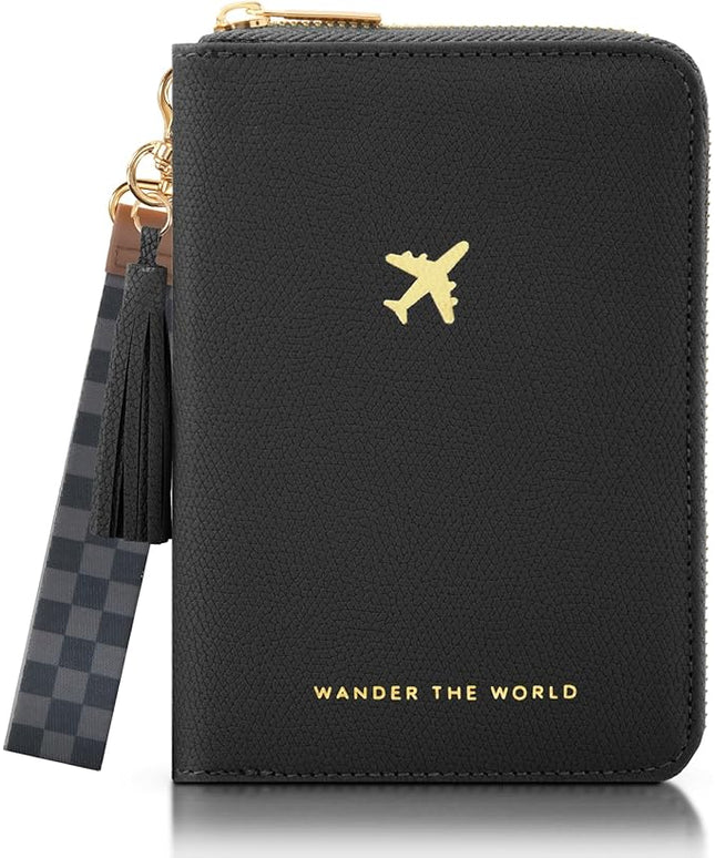 Beautiful Passport Holder for Travel with Wristlet Strap - All-in-One Wallet for Women with Card Slots and Tassel Keychain - Perfect Case to Keep Your Travel Documents Organized & Safe