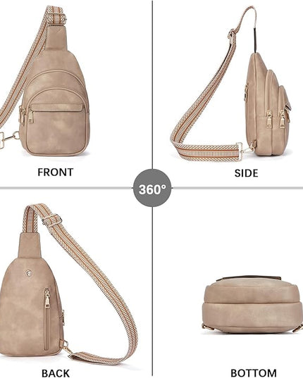 BOSTANTEN Small Sling Bag for Women Leather Crossbody Bags Fanny Pack Chest Bag for Travel