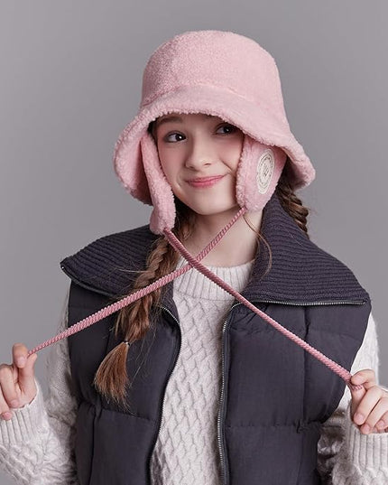 New SKADI Fleece Earmuff Bucket Hat for Winter Warm Ear Protection | Soft Cozy Fleece Bucket Hat for Women & Men