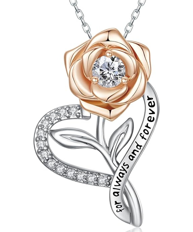 LAVALE Heart Birthstone Necklace for Women, Ideal Anniversary Birthday Gifts for Women Wife Girlfriend Her, Amazing Valentine's day Gift for Mom Women