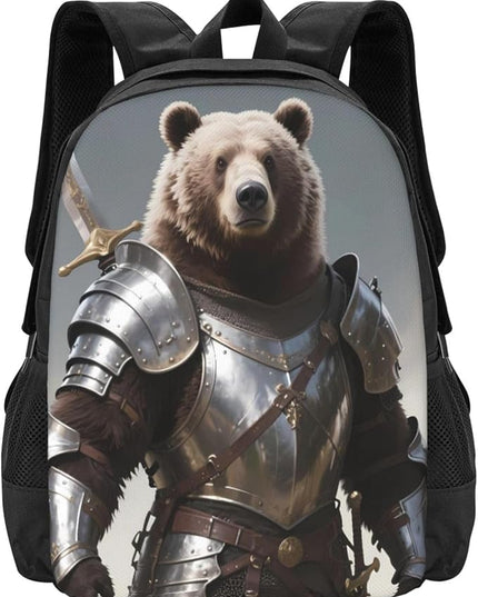 Bear And Sword Laptop Backpack Fits 15 Inch Laptop Travel Backpack Rucksack For Men Women