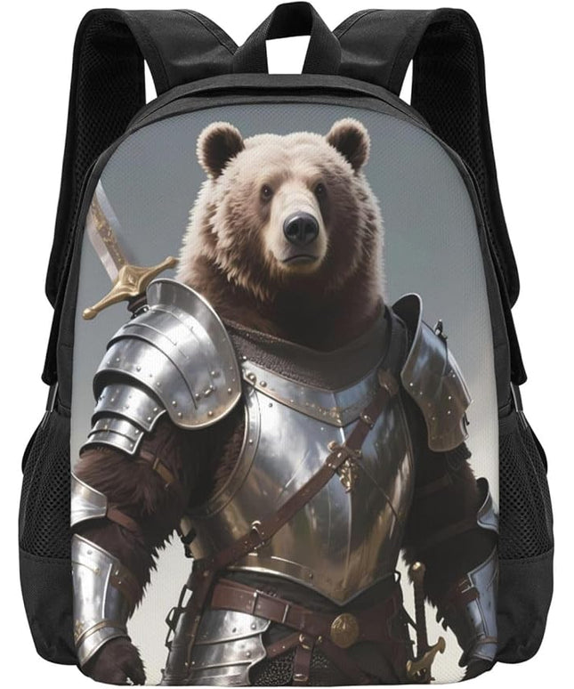 Bear And Sword Laptop Backpack Fits 15 Inch Laptop Travel Backpack Rucksack For Men Women
