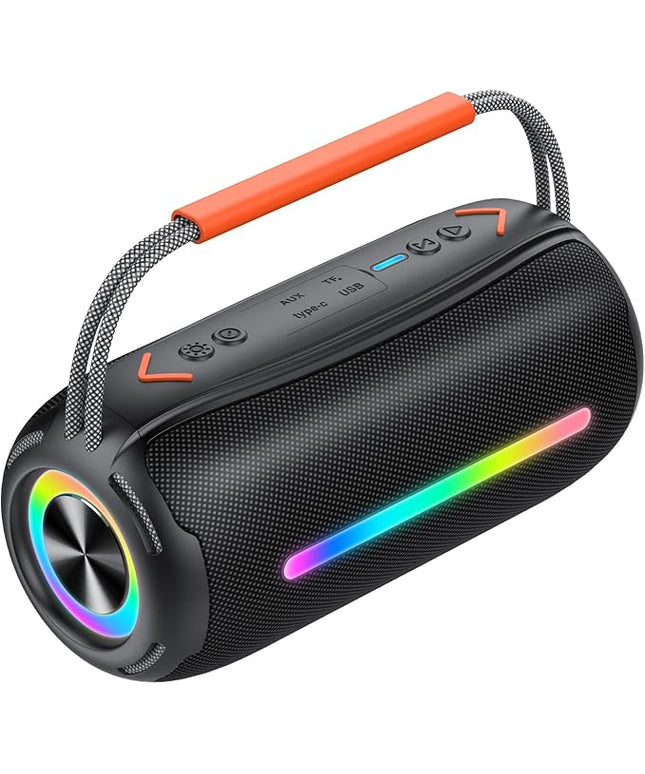 aowoka Bluetooth Speaker Portable Wireless Bluetooth Speakers with HD Stereo Sound, BT 5.4 TWS Pairing, IPX7 Waterproof, 30H Battery Life with Led Light for Outdoor/Party/Sport/Travel/Gifts