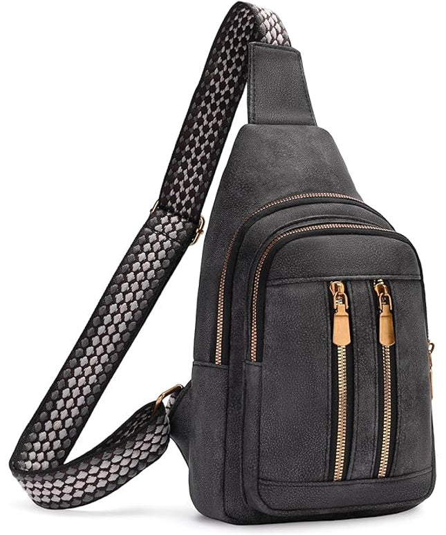 FALAN MULE Crossbody Bags for Women Trendy Leather Sling Chest Bag Fanny Packs for Women