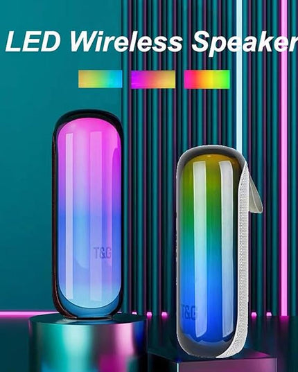 T&G Bluetooth Shower Speaker, Portable Wireless Speaker with Deep Bass & Cool Lights, IPX4 Waterproof, TWS Pairing, Perfect Stocking Stuffer for Men, Women, Teens, Boys & Girls