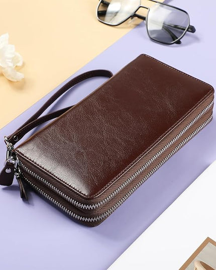 Lavemi Small Compact Women Wallet RFID Blocking Genuine Leather Bifold Purse with ID Windows
