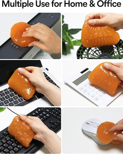 PULIDIKI Car Cleaning Gel Car Putty Car Cleaning Kit Car Interior Cleaner Slime Car Cleaning Supplies Auto Detailing Tools Car Accessories Car Gifts for Women Men Keyboard Cleaner Orange