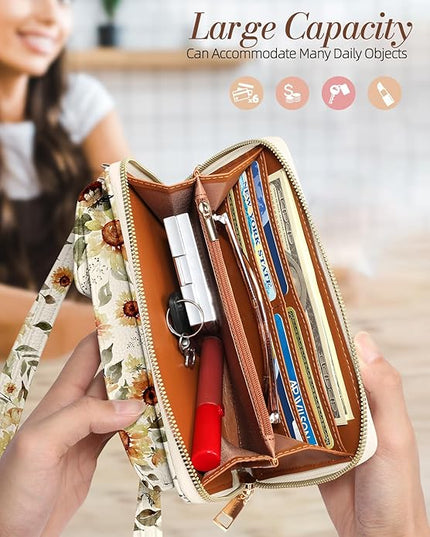 Cute Small Crossbody Purse Cell Phone Bags for Women - Leather Cellphone Wallet Purse with Shoulder Strap